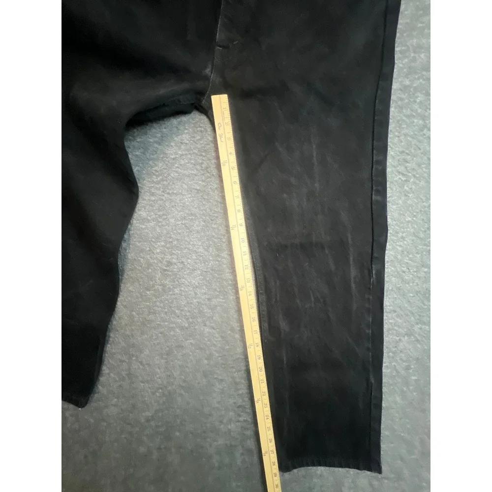 Levis 505 Regular Fit Black Denim Jeans Mens 38x30 Straight Leg Cotton Black
